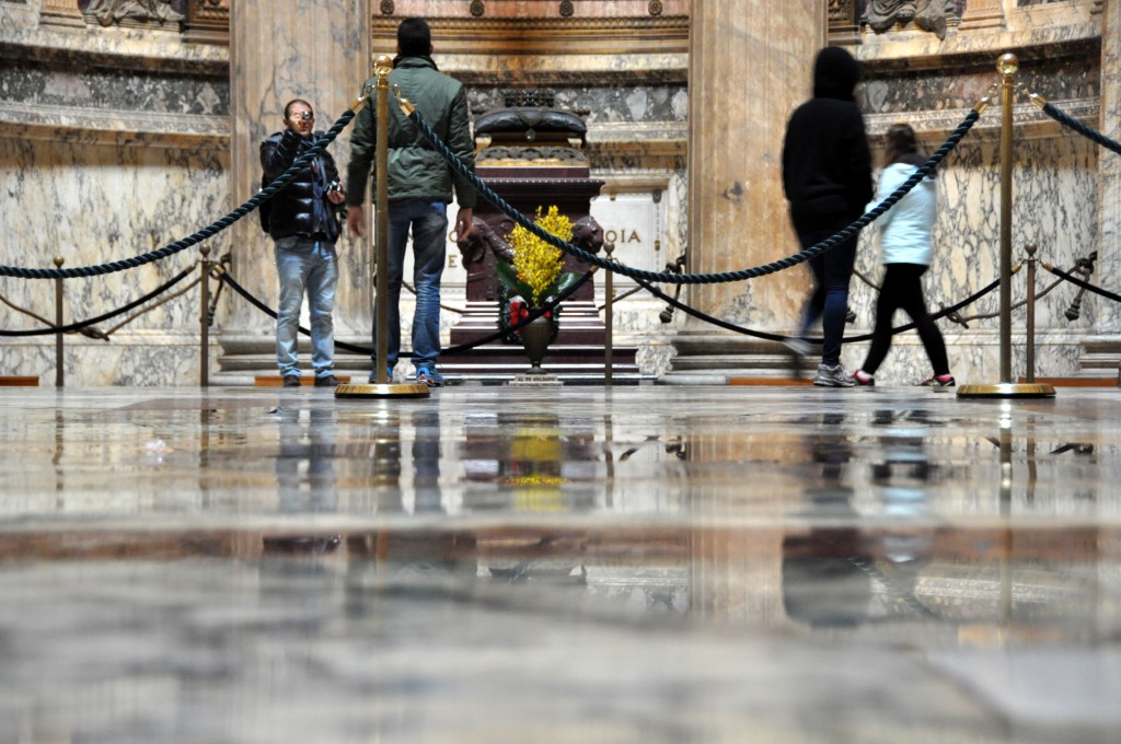 Rainwater on the floor of the Pantheon