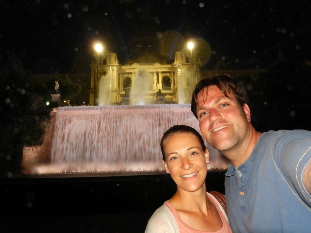 Yes, those are droplets of water from the fountain and yes, we are getting wet!